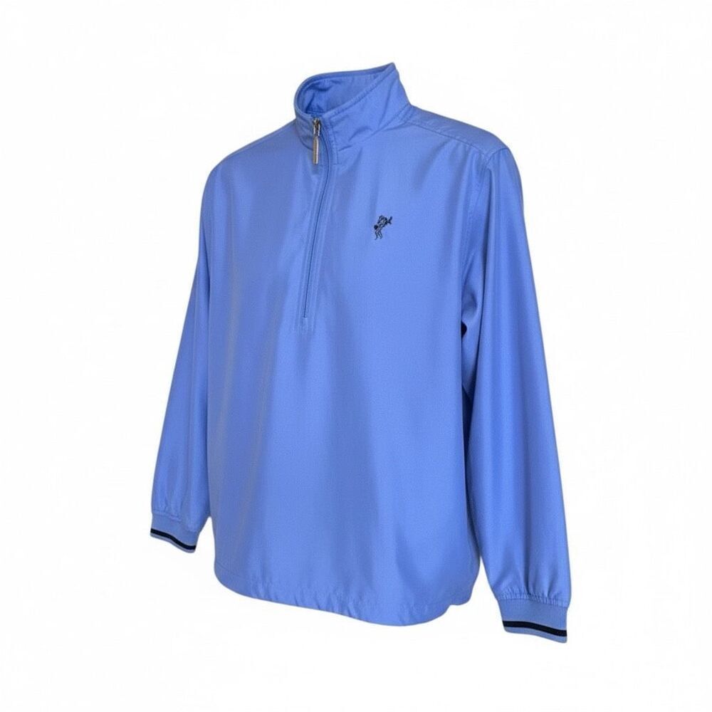Ashworth 1/4 Zip Wind Water Resistant Golf Windbreaker Jacket Blue Size Small
